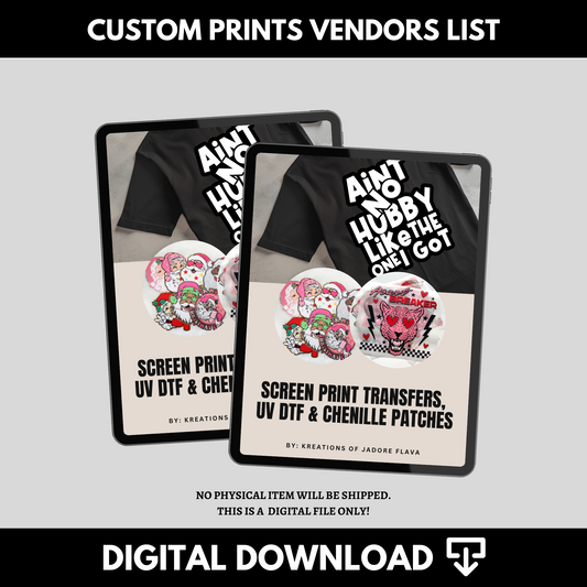 Transfers, UV DTF & Chenille Patch Vendor List