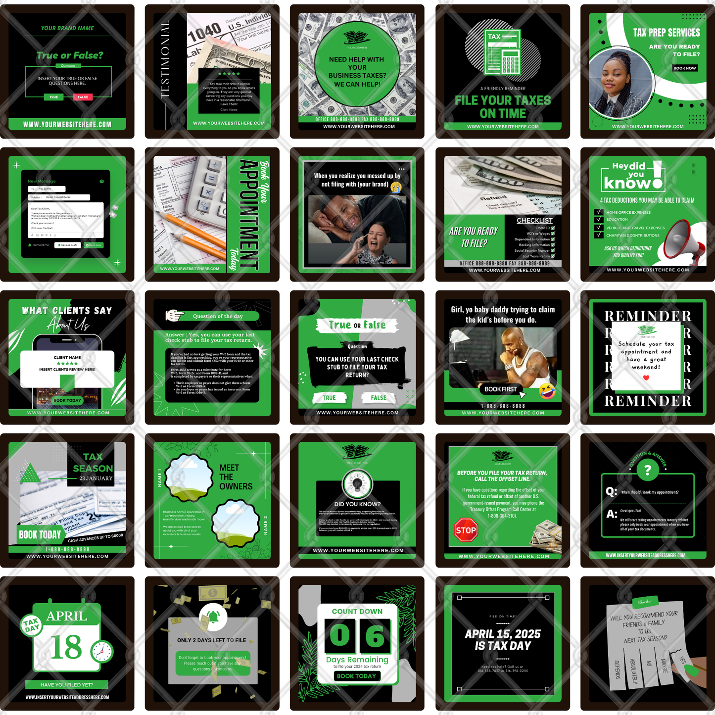 Tax Season Template Bundle 1 (Includes 75 Templates)