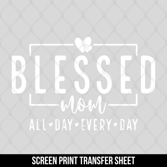 Blessed Mom Screen Print Transfer