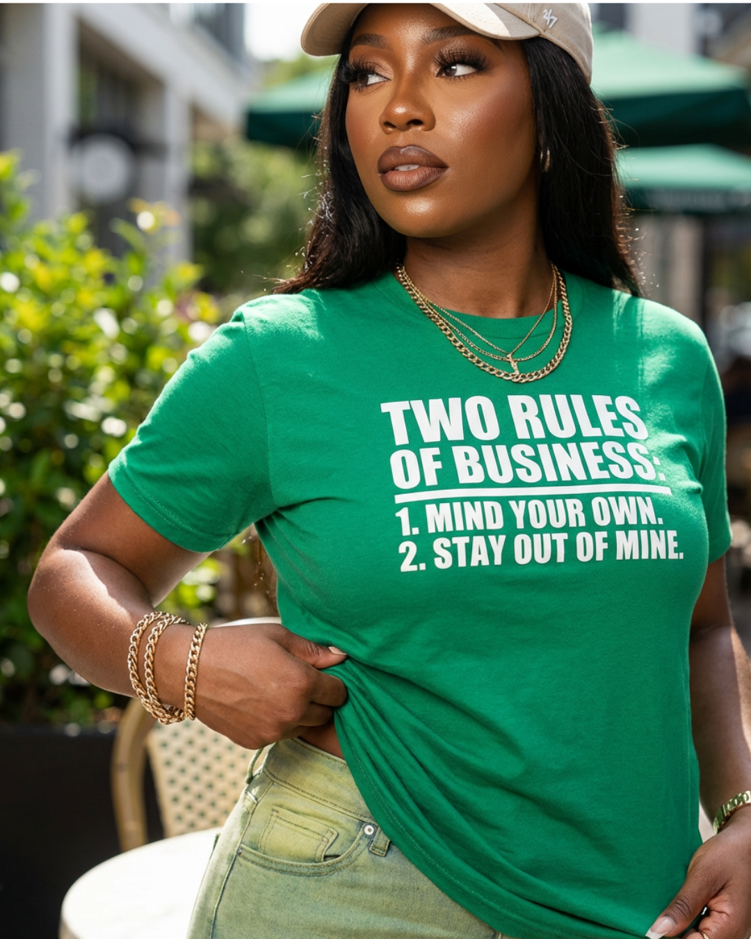 Mind Your Business T-Shirt | Two Rules of Business Graphic Tee | Bold Statement Shirt for Women