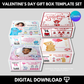 Valentine's Day Gift Box Template Set