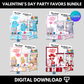 Editable Valentine's Day Gift Box Party Favors Template Set