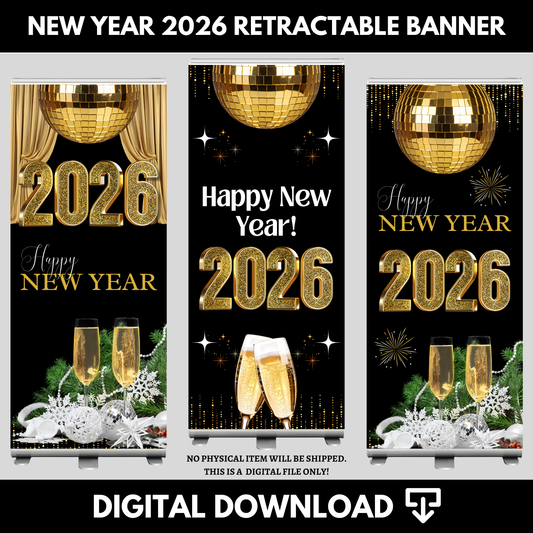 2026 New Year Retractable Banner Template