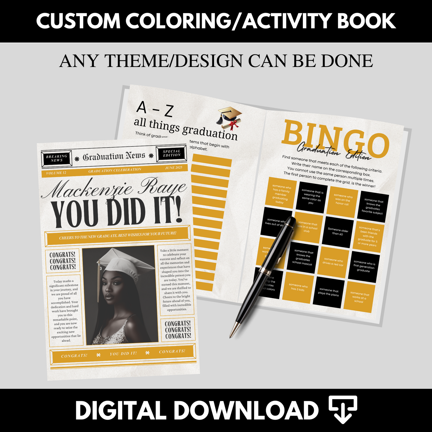 Custom Coloring/Activity Book