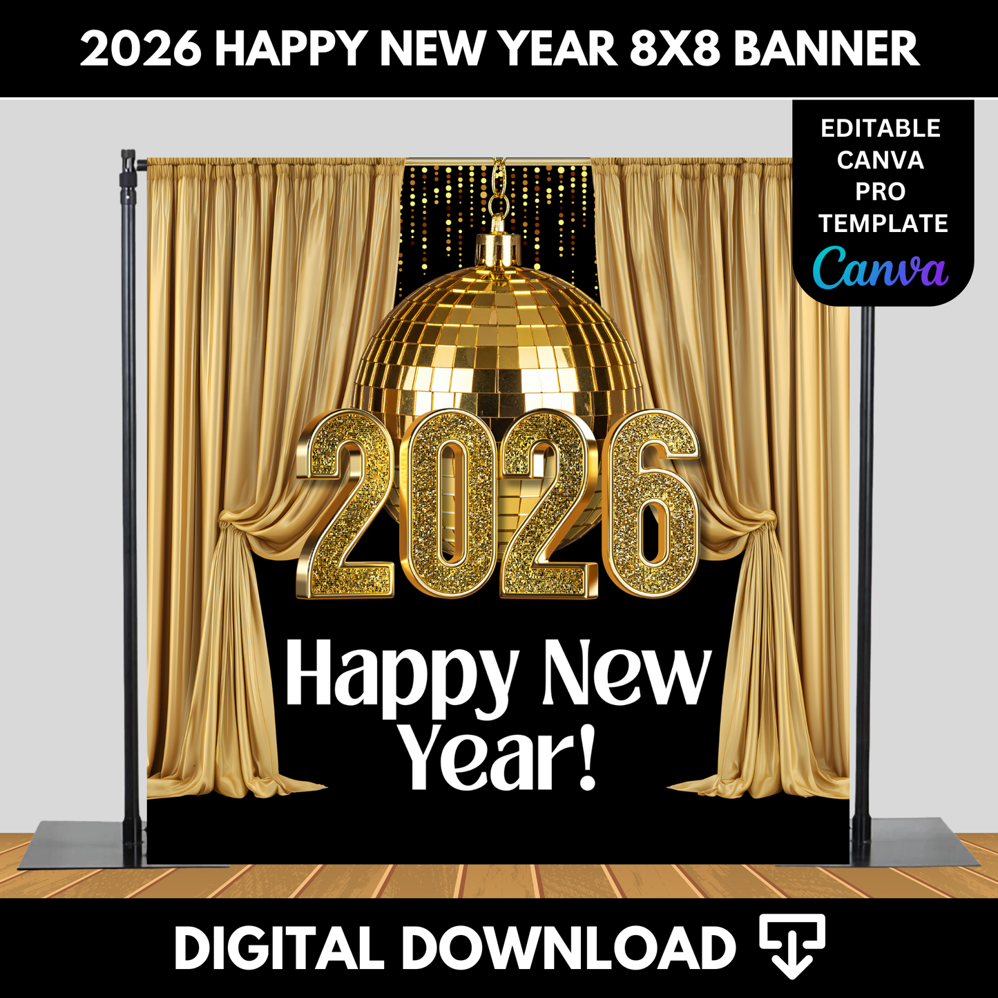 2026 New Year 8x8 Banner Template
