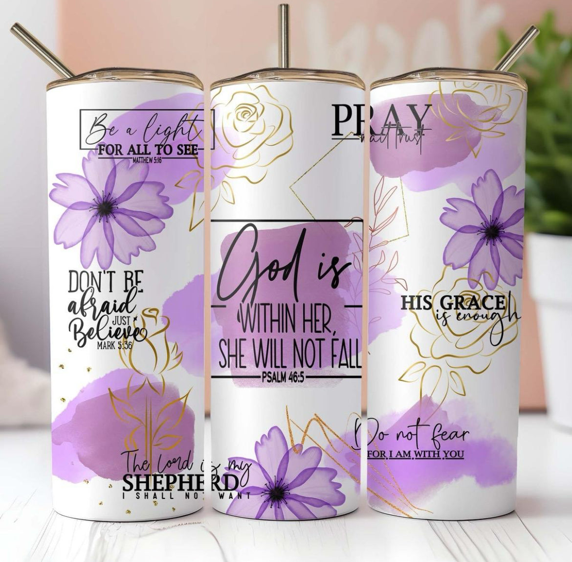 Purple Faith 20 oz Tumbler