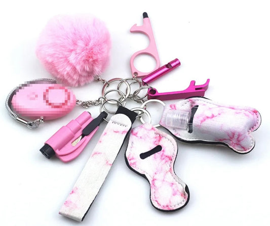 Pink Swirl Self Defense Keychain