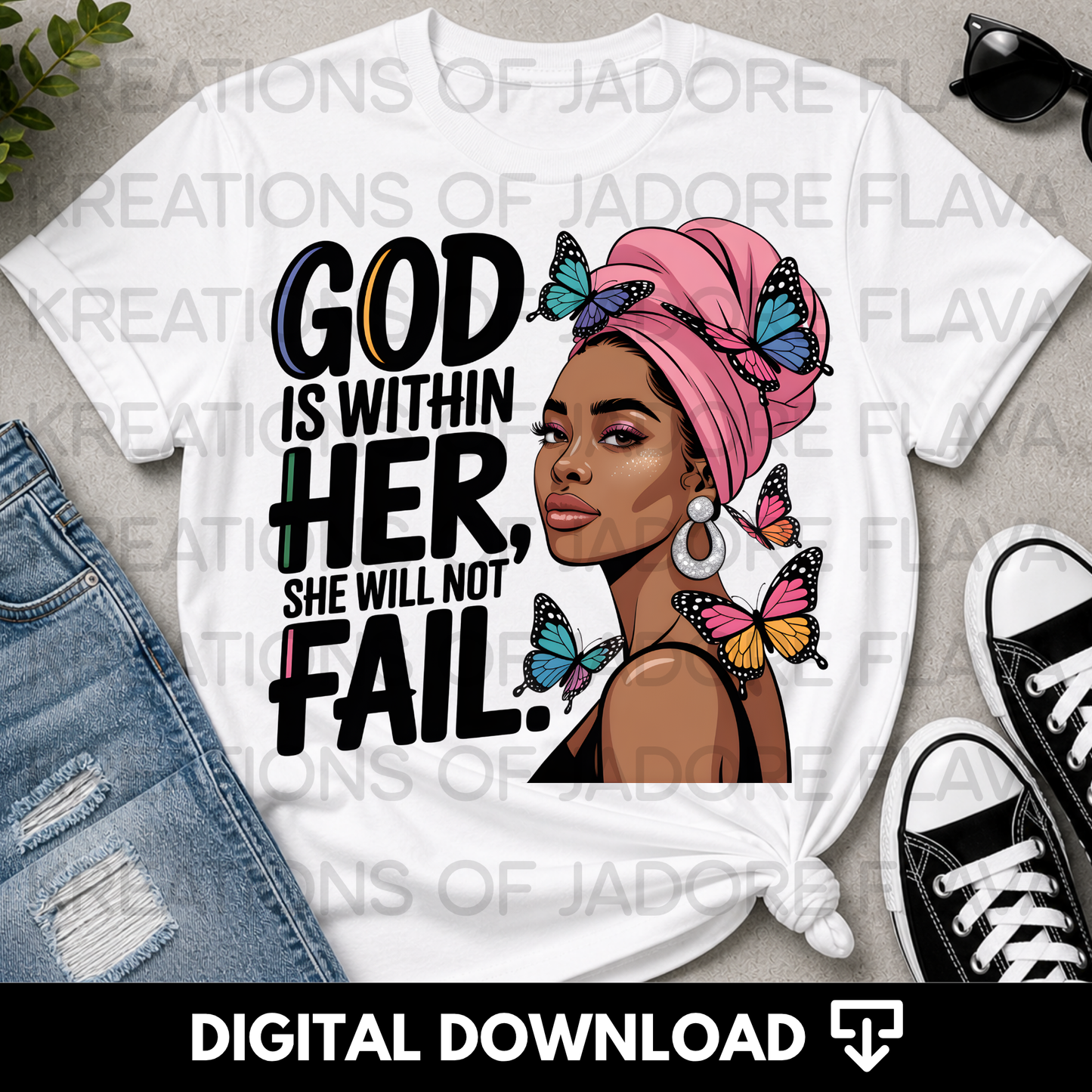 God is Within Her Png