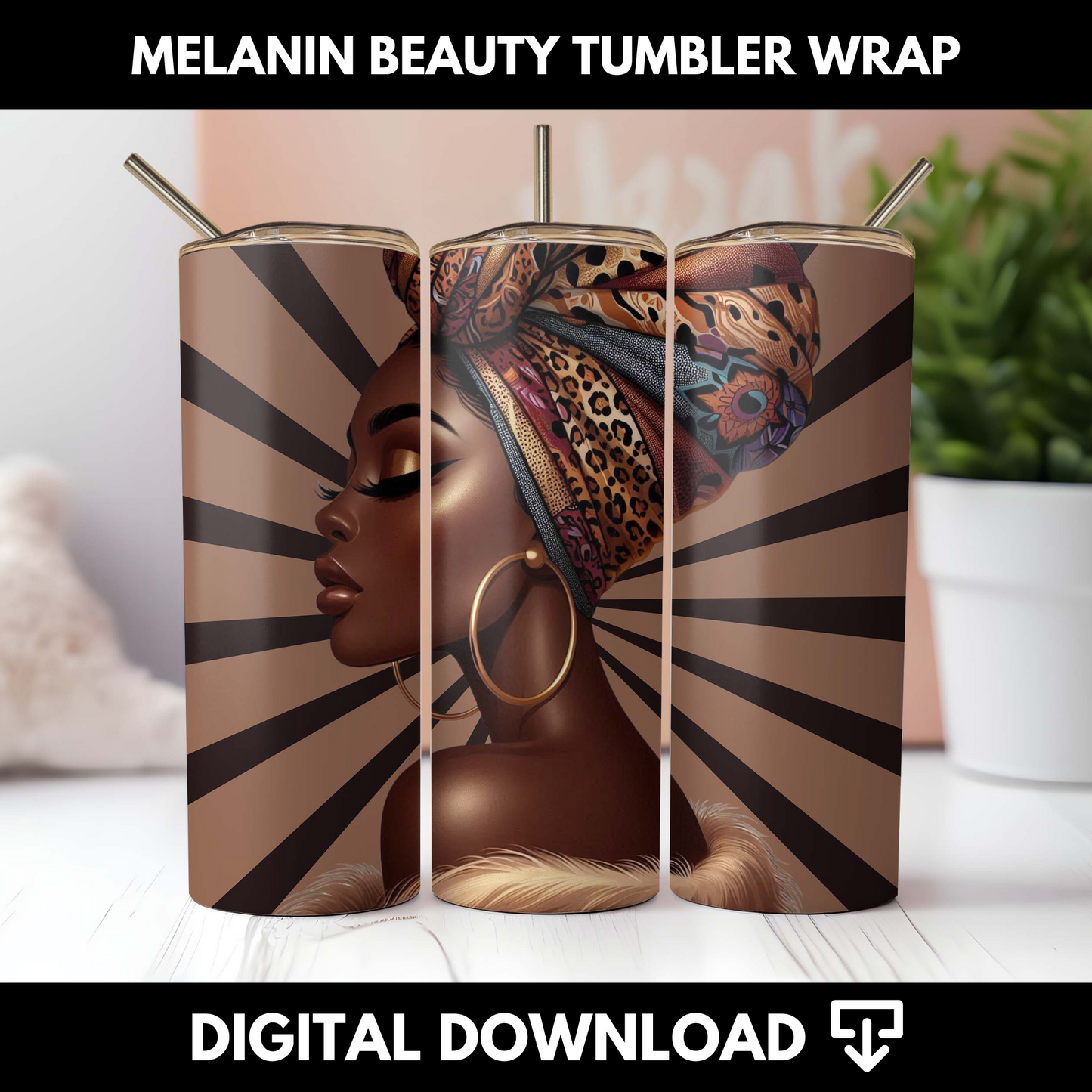 Melanin Beauty Tumbler Wrap Bundle
