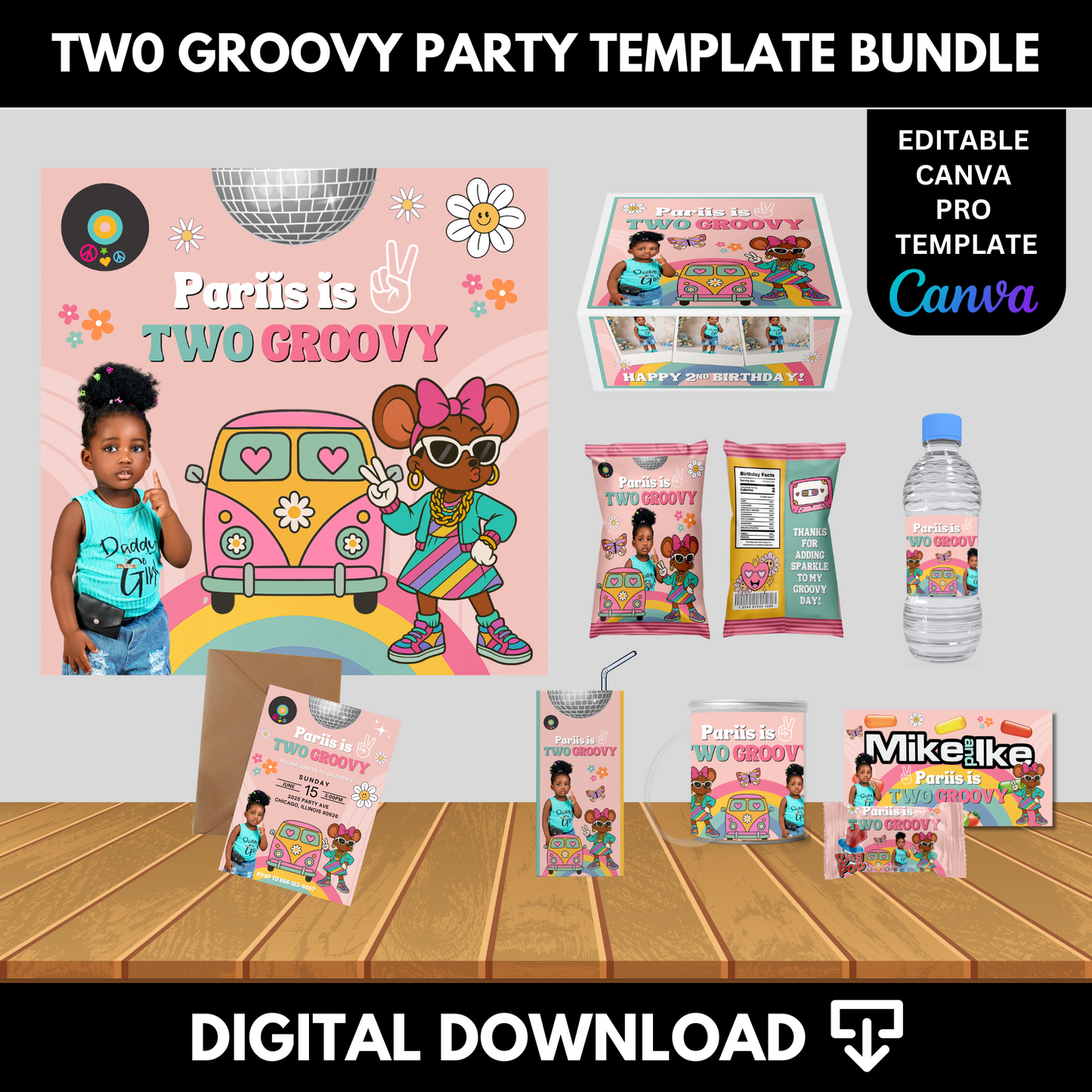 Two Groovy Party Template Bundle