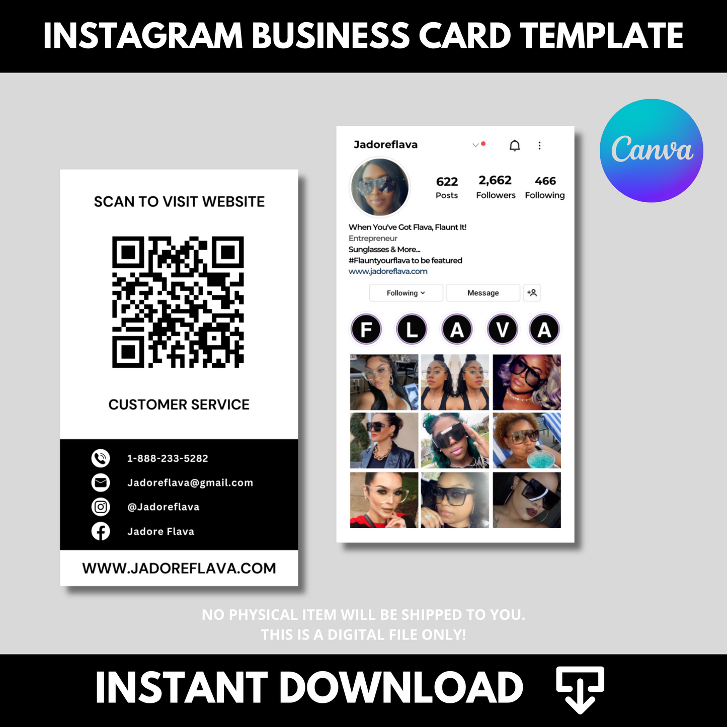 Instagram Business Card Template