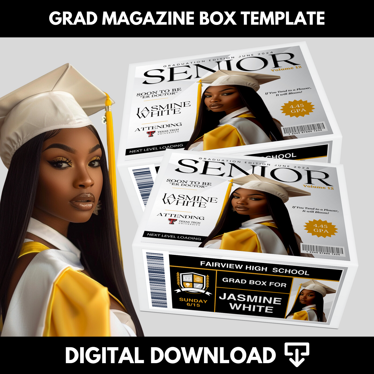 Grad Magazine Box Template